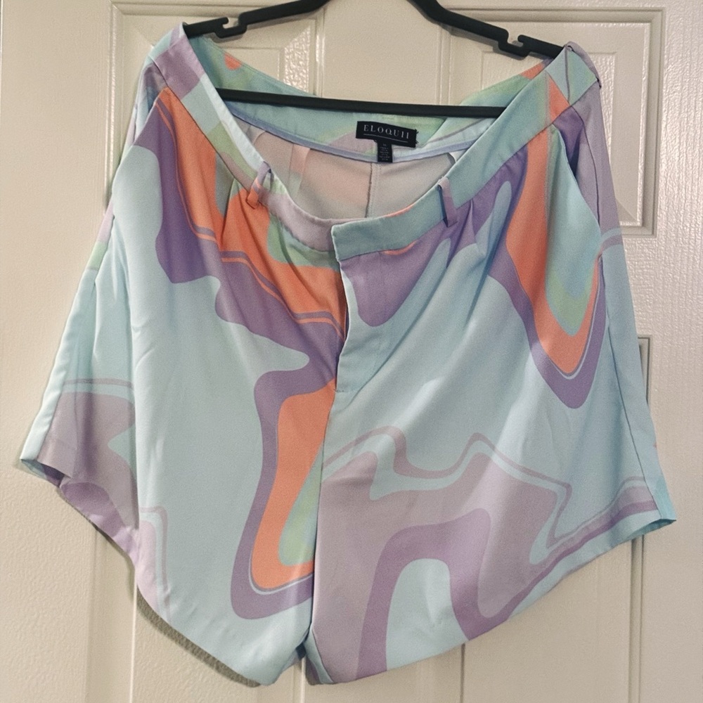 Eloquii Pastel Abstract Women's Shorts